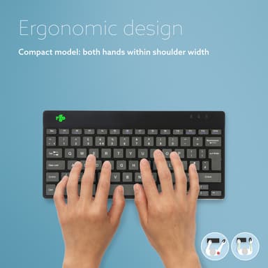 R-Go Tools Ergonomic keyboard R-Go Compact Break, compact keyboard with break software, QWERTY (UK), Bluetooth, black view 10