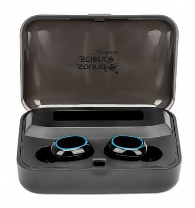 Manhattan Bluetooth In-Ear Headphones, Black, Microphone, Integrated Controls, Sweatproof, Noise Isolating, 5 hour usage time, Max Range 10m, Charging Case with Powerbank (1200mAh), Bluetooth v5.0, USB-A charging cable included, 3 Year Warranty view 4