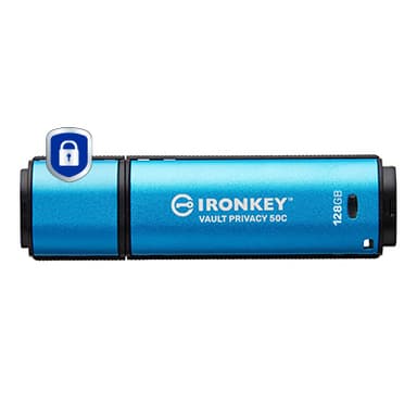 Kingston Technology IronKey 128GB USB-C Vault Privacy 50C AES-256 Encrypted, FIPS 197 view 2