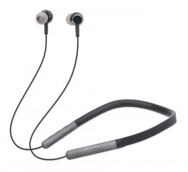 Manhattan Bluetooth In-Ear Headset with Neckband, Microphone, Integrated Controls, Sweatproof, Noise Isolating, 5 hour usage time, Max Range 10m, MicroSD Card slot, Bluetooth v5.0, USB-A charging cable included, Three Year Warranty view 2
