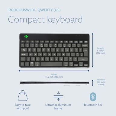 R-Go Tools Ergonomic keyboard R-Go Compact Break, compact keyboard with break software, QWERTY (UK), Bluetooth, black view 14