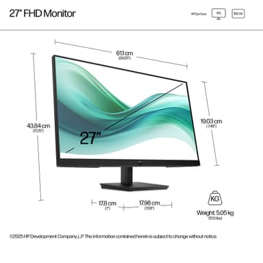 HP Series 3 Pro 27 inch FHD Monitor - 327pf view 6