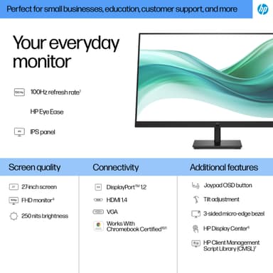 HP Series 3 Pro 27 inch FHD Monitor - 327pf view 4