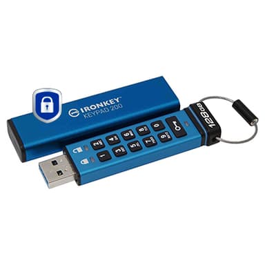 Kingston Technology IronKey 128GB Keypad 200, FIPS 140-3 Lvl 3 AES-256 Hardware Encrypted view 3