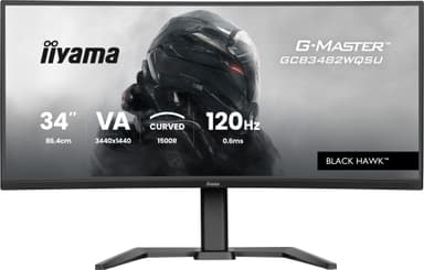 iiyama GCB3482WQSU-B1 computer monitor 86.4 cm (34") 3440 x 1440 pixels UltraWide Quad HD LED Black view 3