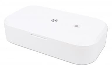 Manhattan UV Phone Sanitizer, Integrated UV LEDs to eliminate germs, viruses and bacteria, Quick 1-minute or 5-minute cleaning cycle, Auto-off UV light when opened, White, Three Year Warranty view 2