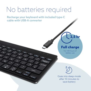 R-Go Tools Ergonomic keyboard R-Go Compact Break, compact keyboard with break software, QWERTY (UK), Bluetooth, black view 15
