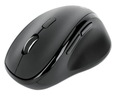 Manhattan Ergonomic Wireless Mouse, Right Handed, Adjustable 800/1200/1600dpi, 2.4Ghz (up to 10m), Six Button with Scroll Wheel, Combo USB=A and USB-C receiver, Black, AA battery (included), Three Year Warranty view 2