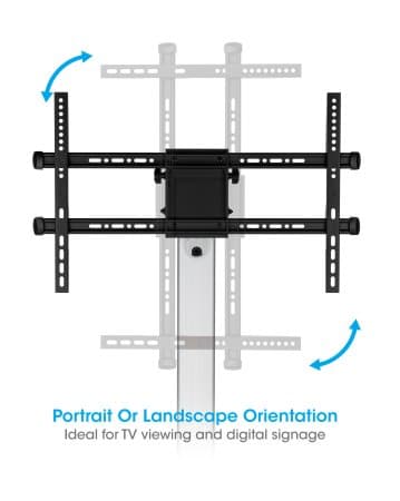 Manhattan Trolley Mount Stand for TV & Monitors, For screens: 37" to 86", -10 to 5° Tilt, 90° Rotation, VESA compatibility: all between 200x200 to 600x400mm - check the dimensions of the four mounting holes on back of screen to ensure it fits, Max 50kg, Bracket view 5
