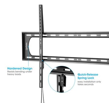 Manhattan Wall Mount for TV & Monitors (Fixed Low Profile), For screens: 60" to 120", VESA compatibility: all between 50x50 to 900x600mm - check the dimensions of the four mounting holes on back of screen to ensure it fits, Max 120kg, Black, LFD, Bracket view 6
