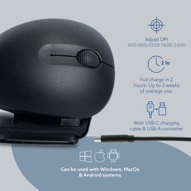 R-Go Tools Ergonomic mouse R-Go Twister, with break software, ambidextrous mouse for both hands, foldable, bluetooth and wired view 13
