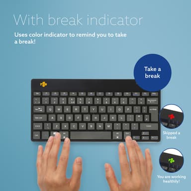 R-Go Tools Ergonomic keyboard R-Go Compact Break, compact keyboard with break software, QWERTY (UK), Bluetooth, black view 11