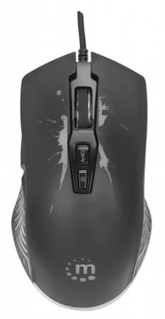 Manhattan Gaming Mouse with LEDs, Wired, Seven Button, Scroll Wheel, 7200dpi, Black with LED lighting, Three Year Warranty view 4