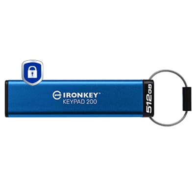 Kingston Technology IronKey 512GB Keypad 200, FIPS 140-3 Lvl 3 AES-256 Encrypted