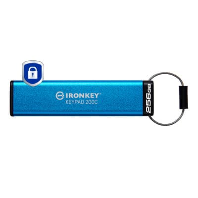 Kingston Technology IronKey 256GB USB-C Keypad 200C, FIPS 140-3 Lvl 3 AES-256
