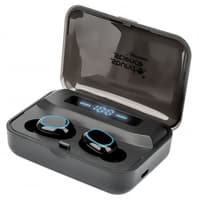 Manhattan Bluetooth In-Ear Headphones, Black, Microphone, Integrated Controls, Sweatproof, Noise Isolating, 5 hour usage time, Max Range 10m, Charging Case with Powerbank (1200mAh), Bluetooth v5.0, USB-A charging cable included, 3 Year Warranty view 1