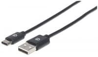 Manhattan USB-C to USB-A Cable, 50cm, Male to Male, Black, 480 Mbps (USB 2.0), Hi-Speed USB, Lifetime Warranty, Equivalent to USB2AC50CM