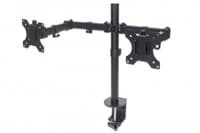 Manhattan Dual Desk Mount for TV & Monitors (Full Motion), For screens 10" to 27", Clamp Assembly, VESA compatibility: 75x75 and 100x100mm - check the dimensions of the four mounting holes on back of screen to ensure it fits, Max 8kg (each), Black, Bracket