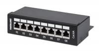 Intellinet Patch Panel, Cat6a, FTP, 8-Port, Desktop, Shielded, 90° Top-Entry Punch Down Blocks, Black view 1