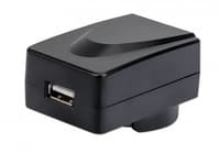 Manhattan Mains USB-A Mobile Device Charger with UK/EU/USA adaptors, Smartphone Charger, Mains Adaptor interchangeable, Three Year Warranty, Black view 1