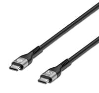 Manhattan Fast USB-C to USB-C Cable (240W), 2m, 240W Laptop Charging, Works with ALL Laptops (Note additional USB-C 240W wall charger needed), Extra-Long Reach for Desk or Floor Sockets, 3 year Warranty view 1
