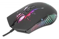 Manhattan Gaming Mouse with LEDs, Wired, Seven Button, Scroll Wheel, 7200dpi, Black with LED lighting, Three Year Warranty view 1