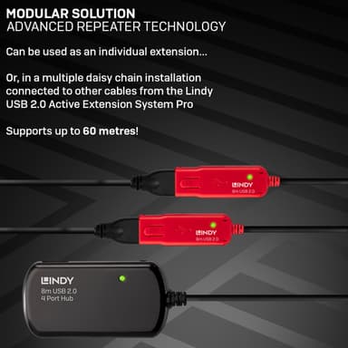 Lindy 8m USB 2.0 Active Extension Pro Hub view 6