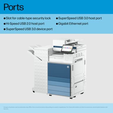 HP Color LaserJet Enterprise Flow LaserJet Enterprise 8601z+ Multifunction Black and white Printer, Only Ethernet; Duplex; Copier, Scanner view 5