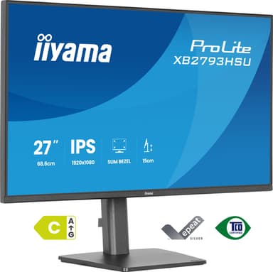 iiyama ProLite XB2793HSU-B1 computer monitor 68.6 cm (27") 1920 x 1080 pixels Full HD LED Black view 1