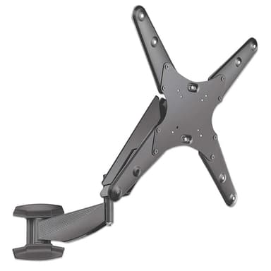 Manhattan Wall Mount for TV & Monitors (Spring Arm 3 pivots), For screens 17" to 55", VESA compatibility: all between 75x75mm to 400x400mm - check the dimensions of the four mounting holes on back of screen to ensure it fits, Max 30kg, Black, Bracket view 2