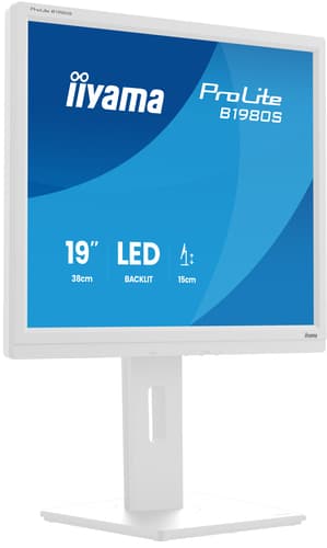 iiyama ProLite B1980S-W1 computer monitor 48.3 cm (19") 1280 x 1024 pixels SVGA LED White view 1