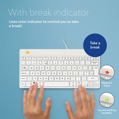 R-Go Tools Ergonomic keyboard R-Go Compact Break, compact keyboard with break software, QWERTY (UK), wired, white view 9
