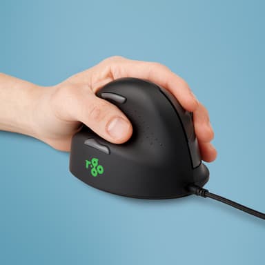 R-Go Tools Ergonomic mouse R-Go HE Break with break software, medium (hand size 165-185 mm), left-handed, Wired, black view 1