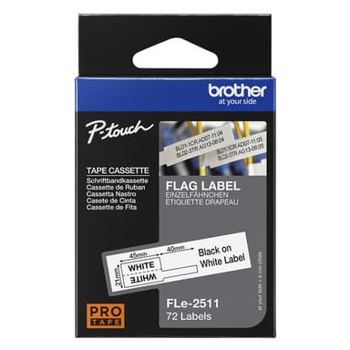 Brother FLE2511 label-making tape Black on white view 4