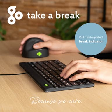 R-Go Tools Ergonomic keyboard R-Go Compact Break, compact keyboard with break software, QWERTY (UK), wired, black view 7
