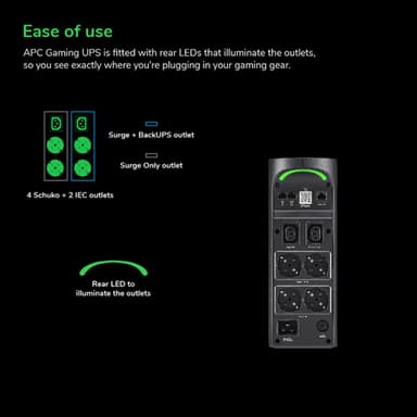 APC Back-UPS Pro BGM2200B-GR - 2200VA/1320W, 4x Schuko & 2x C13 outlets, 3x USB charger, USB dataport view 16