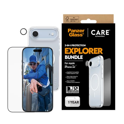 PanzerGlass ® | CARE by ® 3-in-1 Flagship Explorer Bundle iPhone Air Clear screen protector Apple 1 pc(s)