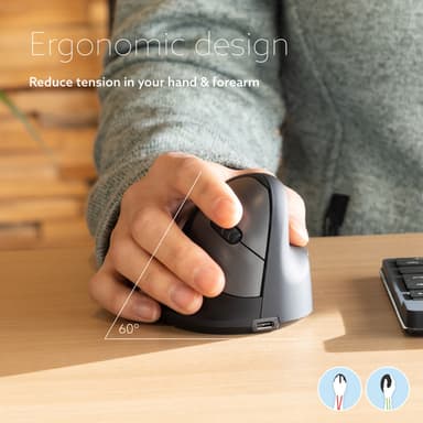 R-Go Tools Ergonomic mouse R-Go HE Break with break software, small (hand size ˂165 mm), right-handed, Wired, black view 7
