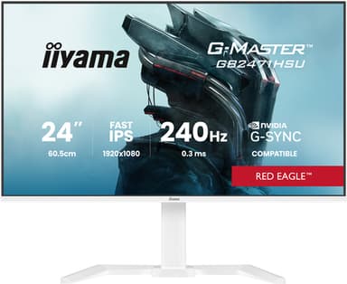 iiyama G-MASTER GB2471HSU-W1 computer monitor 60.5 cm (23.8") 1920 x 1080 pixels Full HD LED White view 2