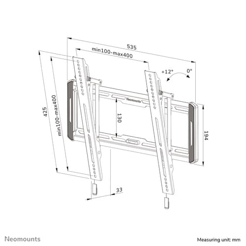 Neomounts WL35-550BL14 TV mount wall 40-75" - tiltable - easy install