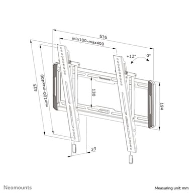 Neomounts WL35-550BL14 TV mount wall 40-75" - tiltable - easy install view 20
