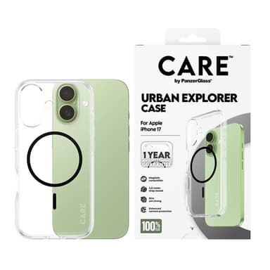PanzerGlass CARE™ by ® Urban Explorer Case Transparent w. Black MagSafe iPhone 17 view 2