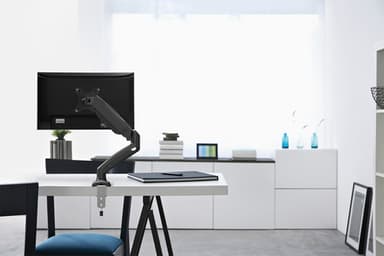 Manhattan Desk Mount for TV & Monitors (Full Motion Spring), For screens 13" to 27", C-Clamp or Grommet Assembly, VESA compatibility: 75x75mm and 100x100mm - check the dimensions of the four mounting holes on back of screen to ensure it fits, Max 9kg, Black,Bracket view 13