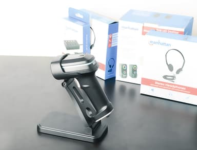 Manhattan Adjustable Barcode Scanner Stand, Height and Angle Adjustable, suitable for barcode scanner products 153997, 154116 and 154185, Black, Lifetime Warranty view 7