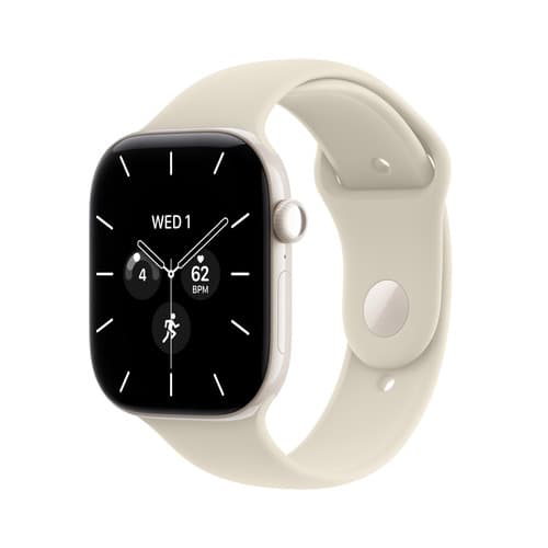 Apple Watch Series 12 GPS + Cellular 42mm Pearl White Ceramic Case with Sand Sport Band - S/M