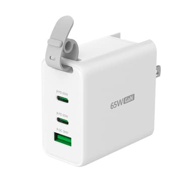 j5create 65W GaN USB-C 3-Port Traveler Charger with changeable AC plugs and USB-C cable view 5
