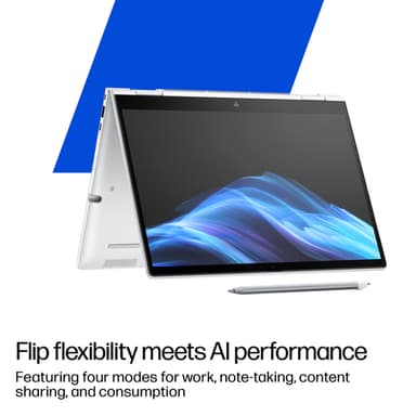 HP EliteBook 8 Flip G1i AI Intel Core Ultra 7 255U Hybrid (2-in-1) 33.8 cm (13.3") Touchscreen WUXGA 16 GB LPDDR5x-SDRAM 512 GB SSD Wi-Fi 7 (802.11be) Windows 11 Pro AI PC Silver view 6