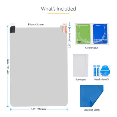 StarTech.com 4-Way Privacy Screen For 12.9-inch iPad Pro, 3rd Gen and Up, For Portrait/Landscape, Touch-Enabled, +/- 30 Deg. View, Blocks up to 51% Blue Light, Matte view 15