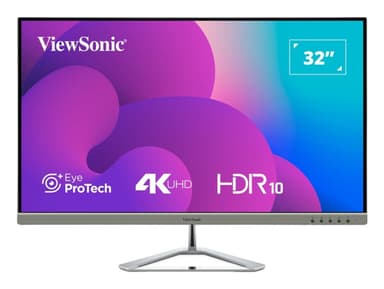 Viewsonic VX3276-4K-MHD-2 computer monitor 81.3 cm (32") 3840 x 2160 pixels 4K Ultra HD LCD Black, Silver view 1