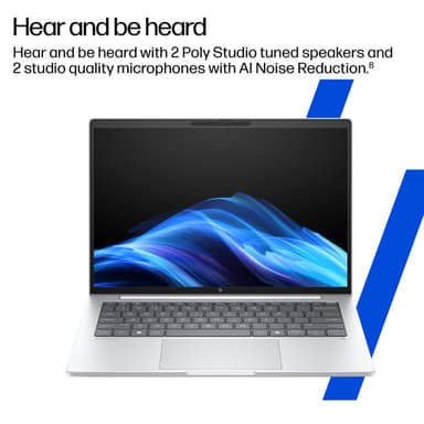 HP EliteBook 8 G1i Next Gen AI Wolf Pro Security Edition Copilot+ PC Intel Core Ultra 5 228V Laptop 35.6 cm (14") WUXGA 32 GB LPDDR5x-SDRAM 512 GB SSD Wi-Fi 7 (802.11be) Windows 11 Pro Silver view 7